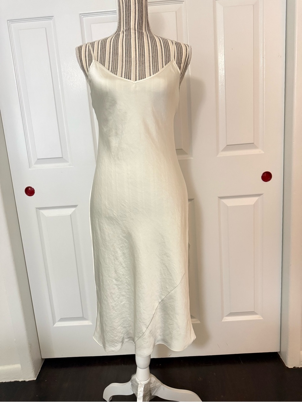 Aritzia Wilfred Ivory Satin Slip Midi Dress XXXL